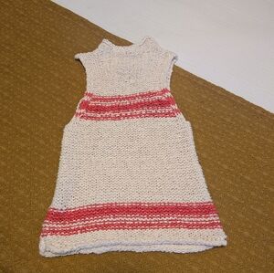 Pilcro Nautic Mock-Neck Sweater Tank in Red and Cream